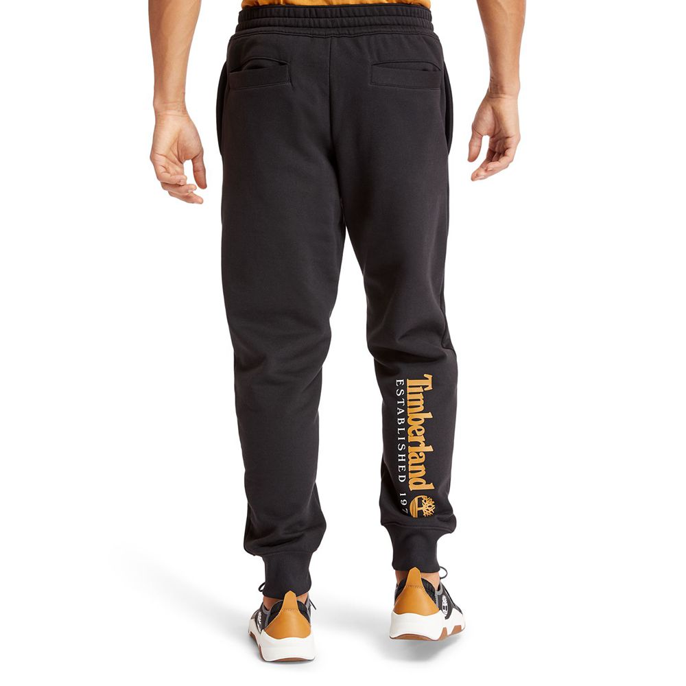 Pantalones Timberland Hombre Essential Logo Sweat Negras - Chile PQV-739851